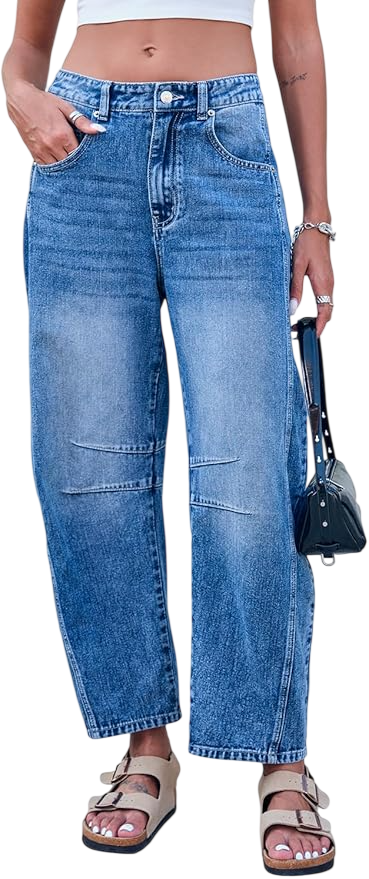 Pilcro Mid Rise Barrel Jeans for Women