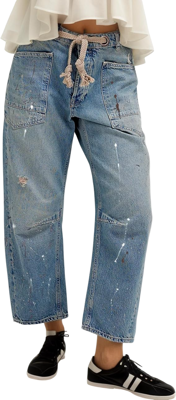 Womens Pull-On Barrel Jeans by Pilcro